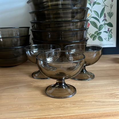 Vintage Arcoroc smoked glass collection