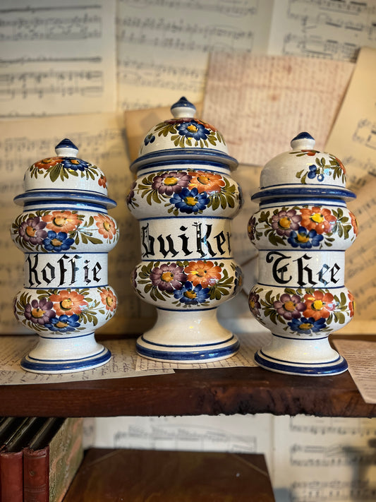 Vintage-Set aus Keramik-Vorratsdosen