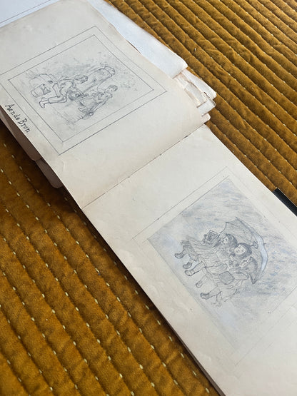 Antiek Schetsboek met prenten