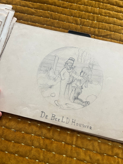 Antiek Schetsboek met prenten