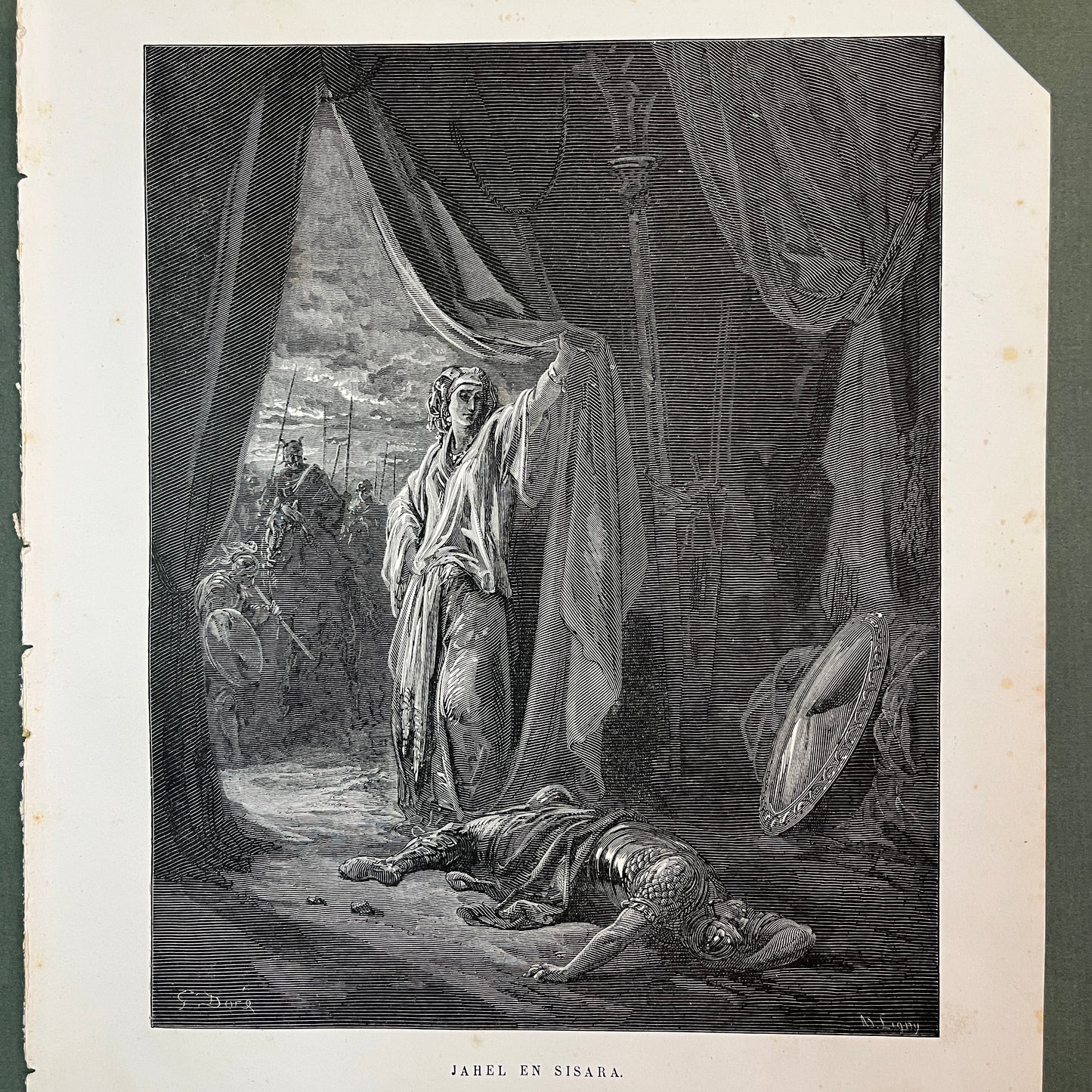 Jahel en Sisara. Originele houtgravure van Gustave Doré uit 1875.