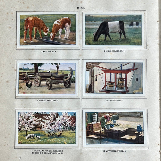 6 Verkade-Bilder Der Bauernhof 1936 (7-12)