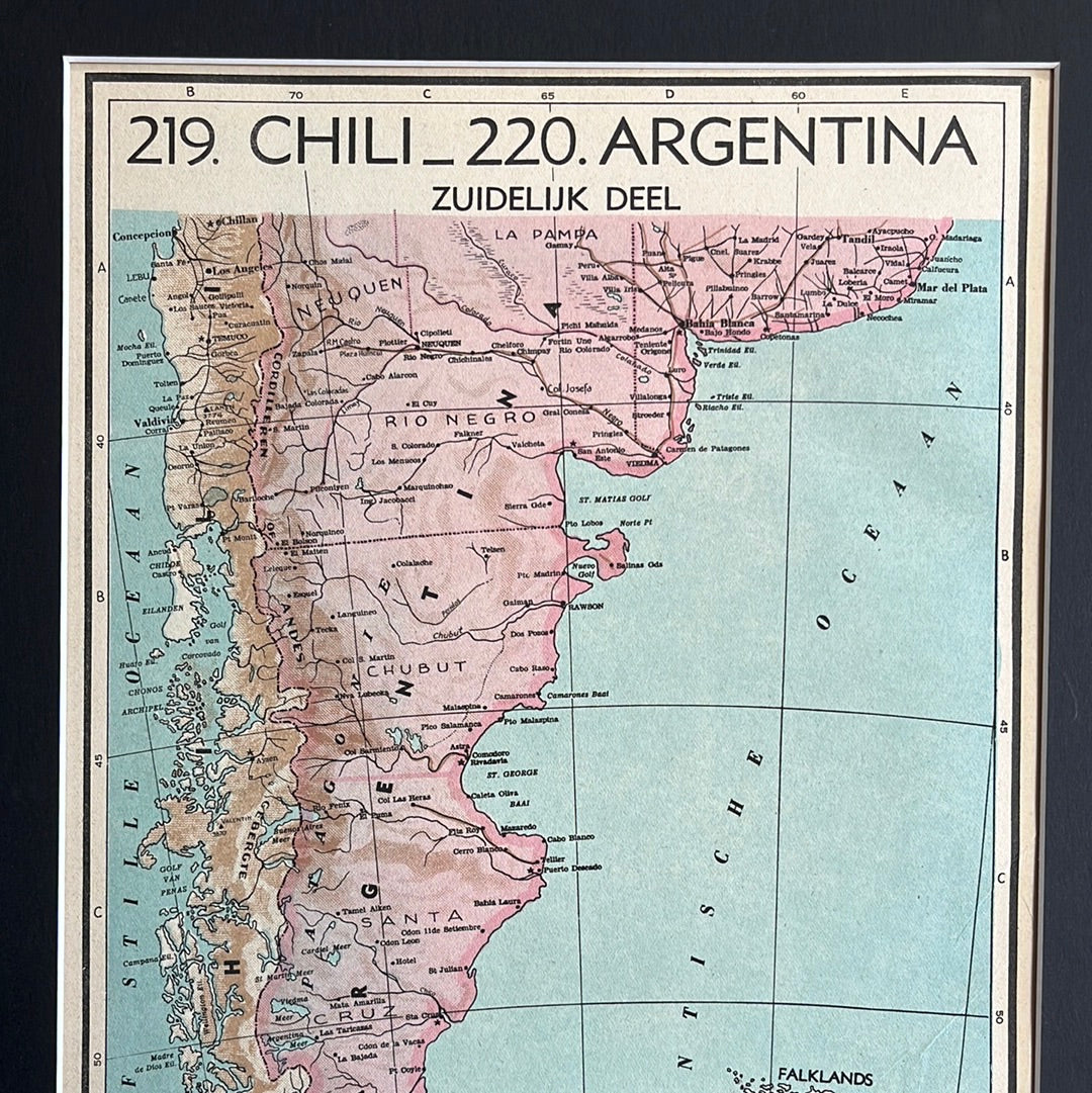 Südlicher Teil von Chile und Argentinien 1939