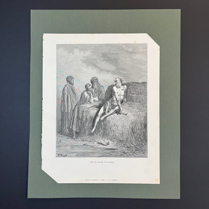 Job in zijne ellende. Originele houtgravure van Gustave Doré uit 1875.