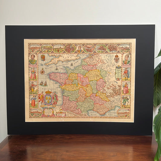 Antique map France/Gallia 17th century