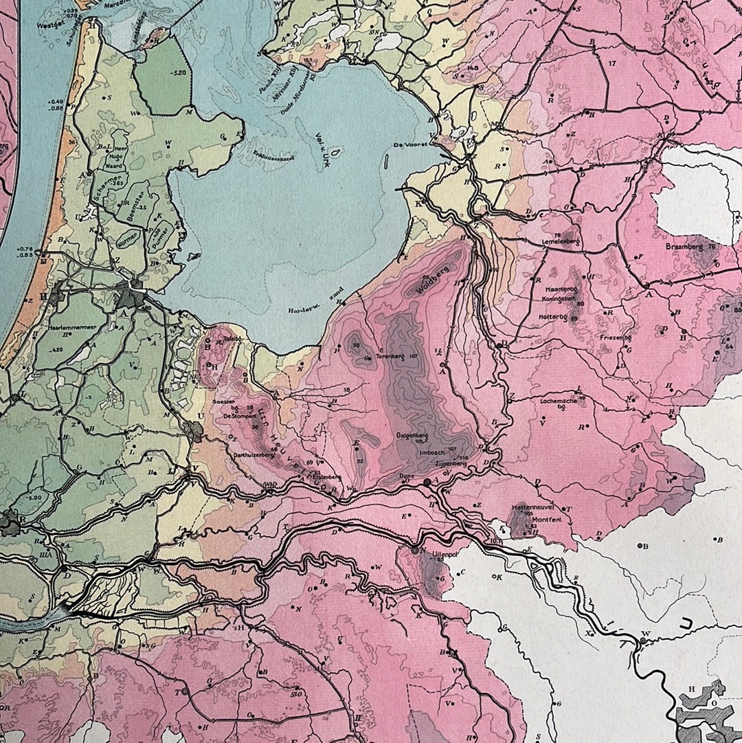 Netherlands elevation map 1932
