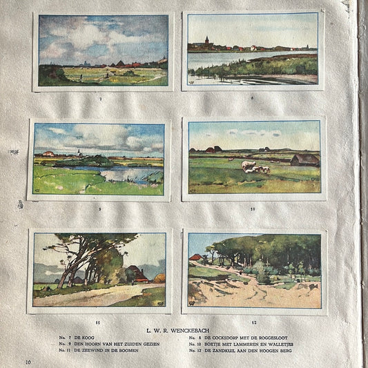 6 Verkade plaatjes Texel 1927 (7-12)