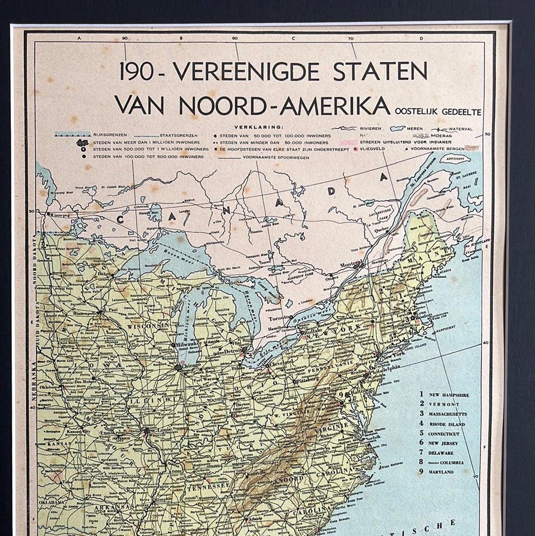 Verenigde Staten van Amerika oostelijk deel 1939