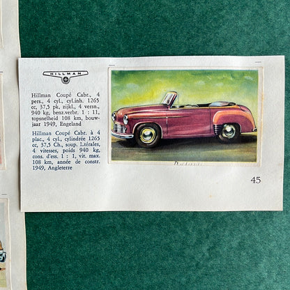 4 Autobilder: Hillman, Packard, Hupmobie, Mercury