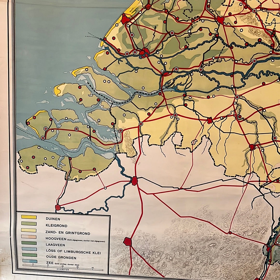 Vintage school map Netherlands