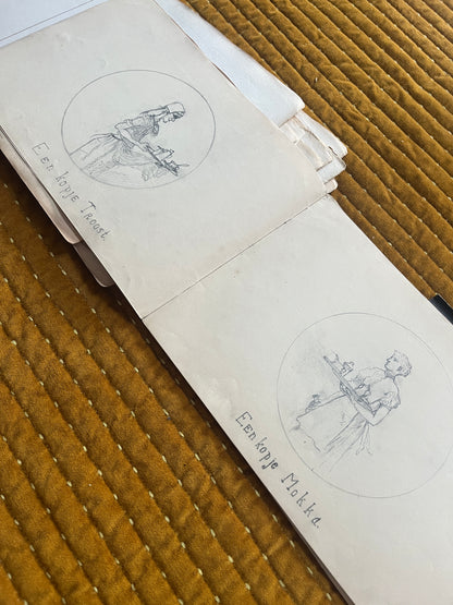 Antiek Schetsboek met prenten