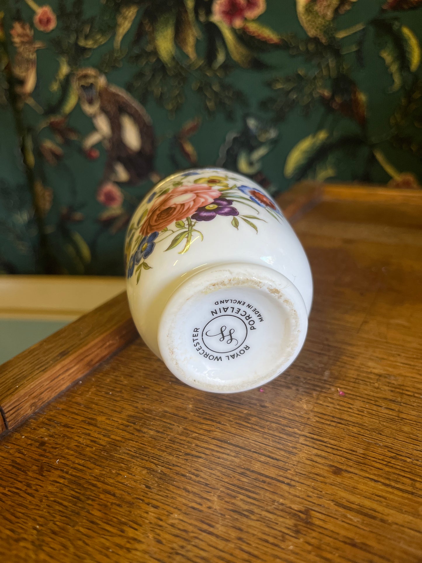 Vintage egg coddler groot roze roos