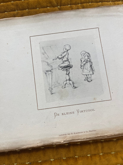 Antiek Schetsboek met prenten