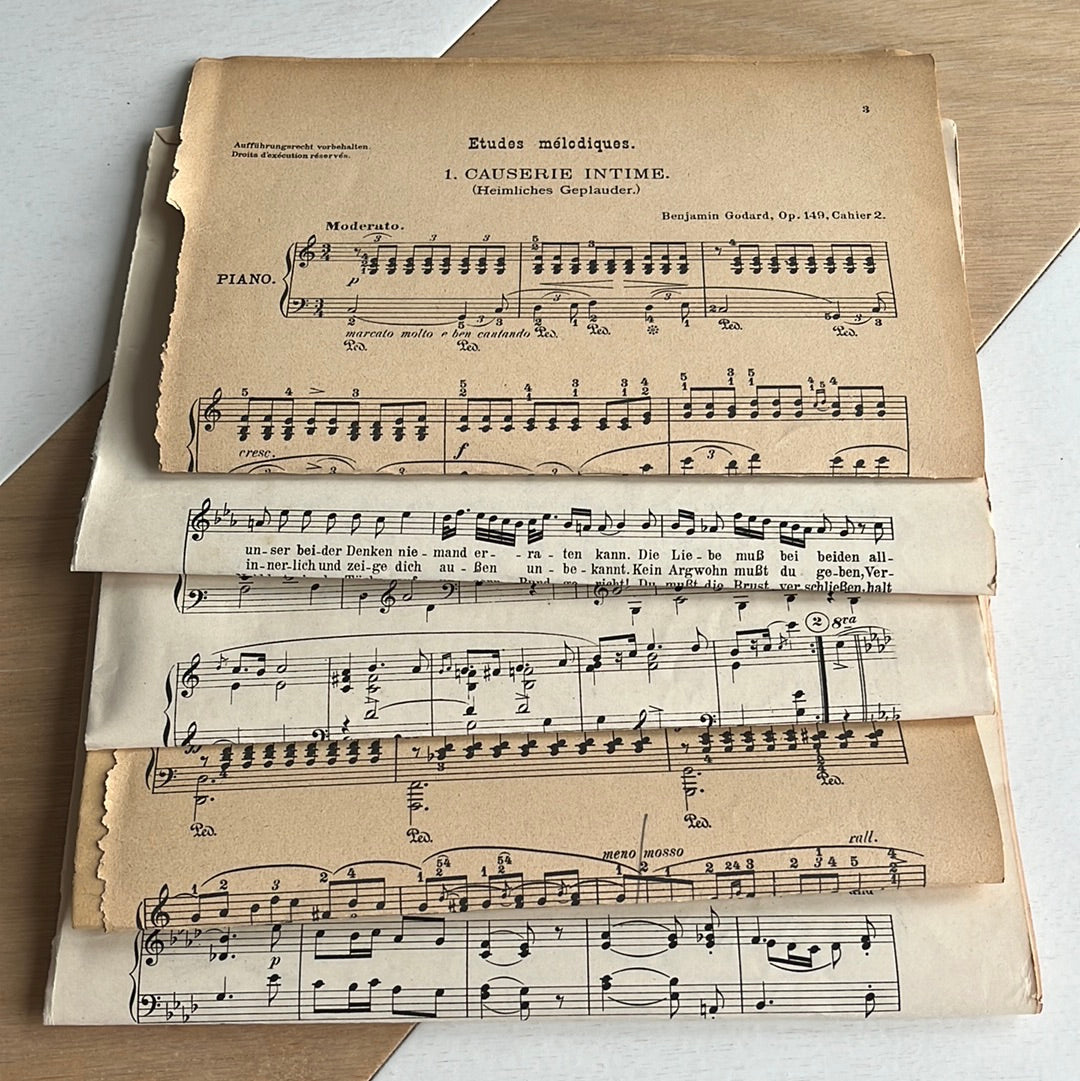 Vintage bladmuziek pakket / Journal papier pakket
