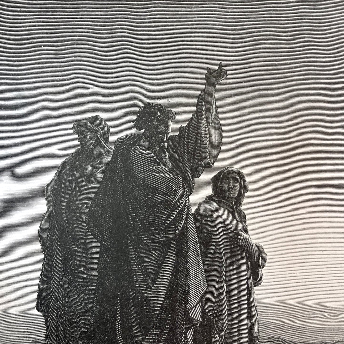 De apostelen verkondigen het evangelie. Originele houtgravure van Gustave Doré uit 1875.