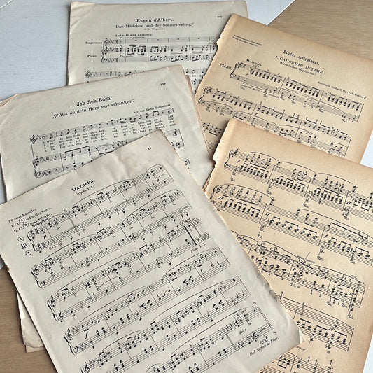 Vintage bladmuziek pakket / Journal papier pakket