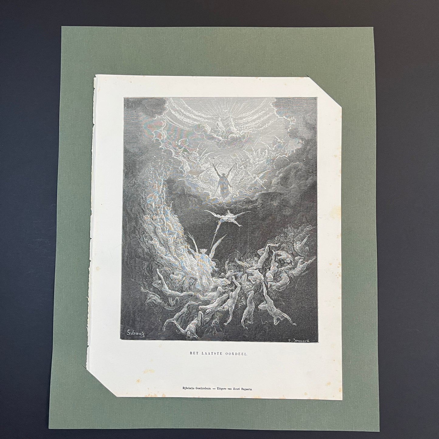 The Last Judgement. Original wood engraving by Gustave Doré from 1875.