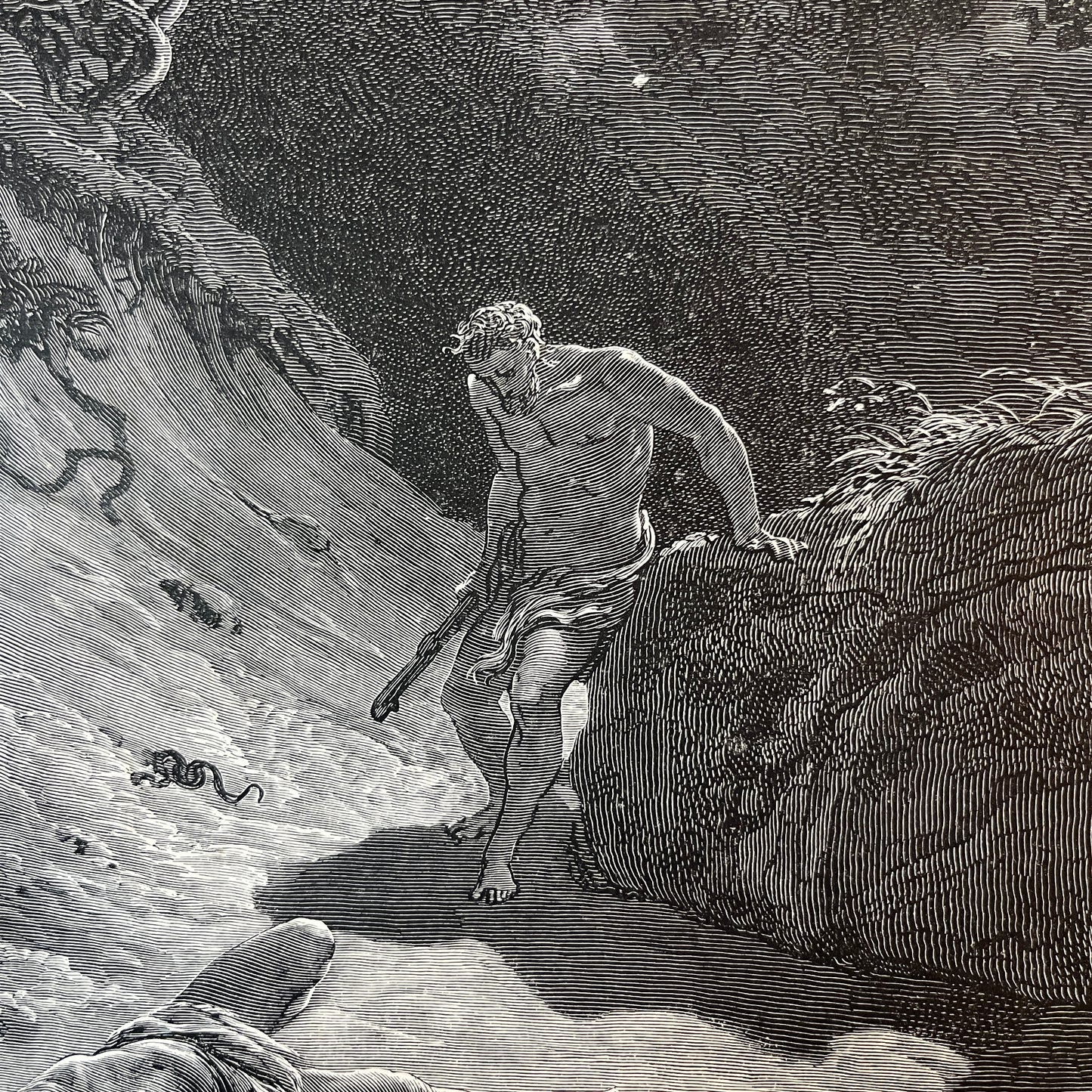 Dood van Abel. Originele houtgravure van Gustave Doré uit 1875.