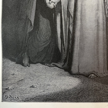 Het verraad van Judas. Originele houtgravure van Gustave Doré uit 1875.