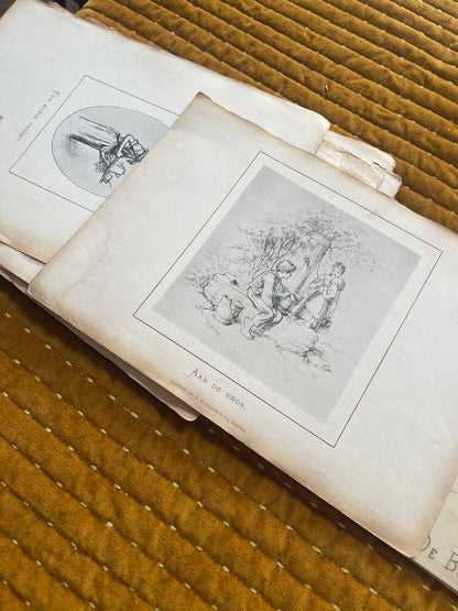 Antiek Schetsboek met prenten