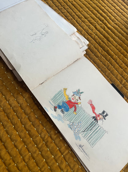 Antiek Schetsboek met prenten