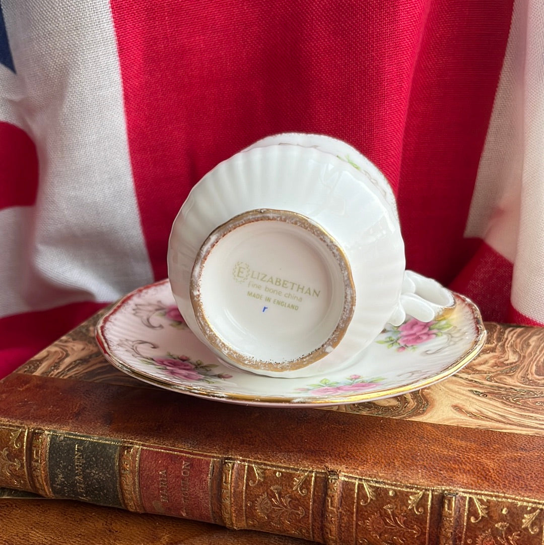 Elizabethan pink flower cup and saucer ladies