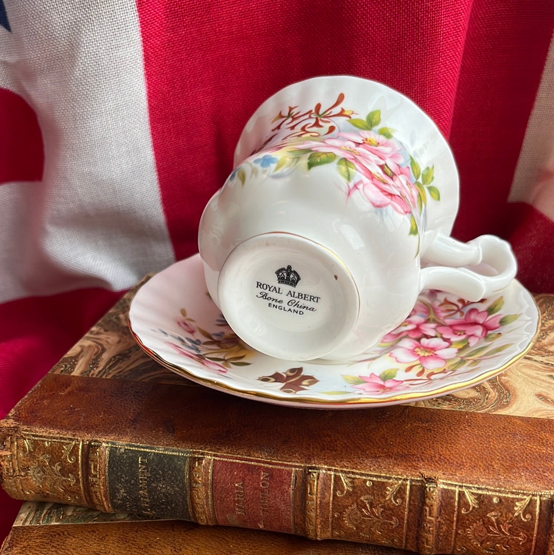 Royal Albert butterfly cup and saucer ladies