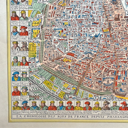 Antique map of Paris in 1698