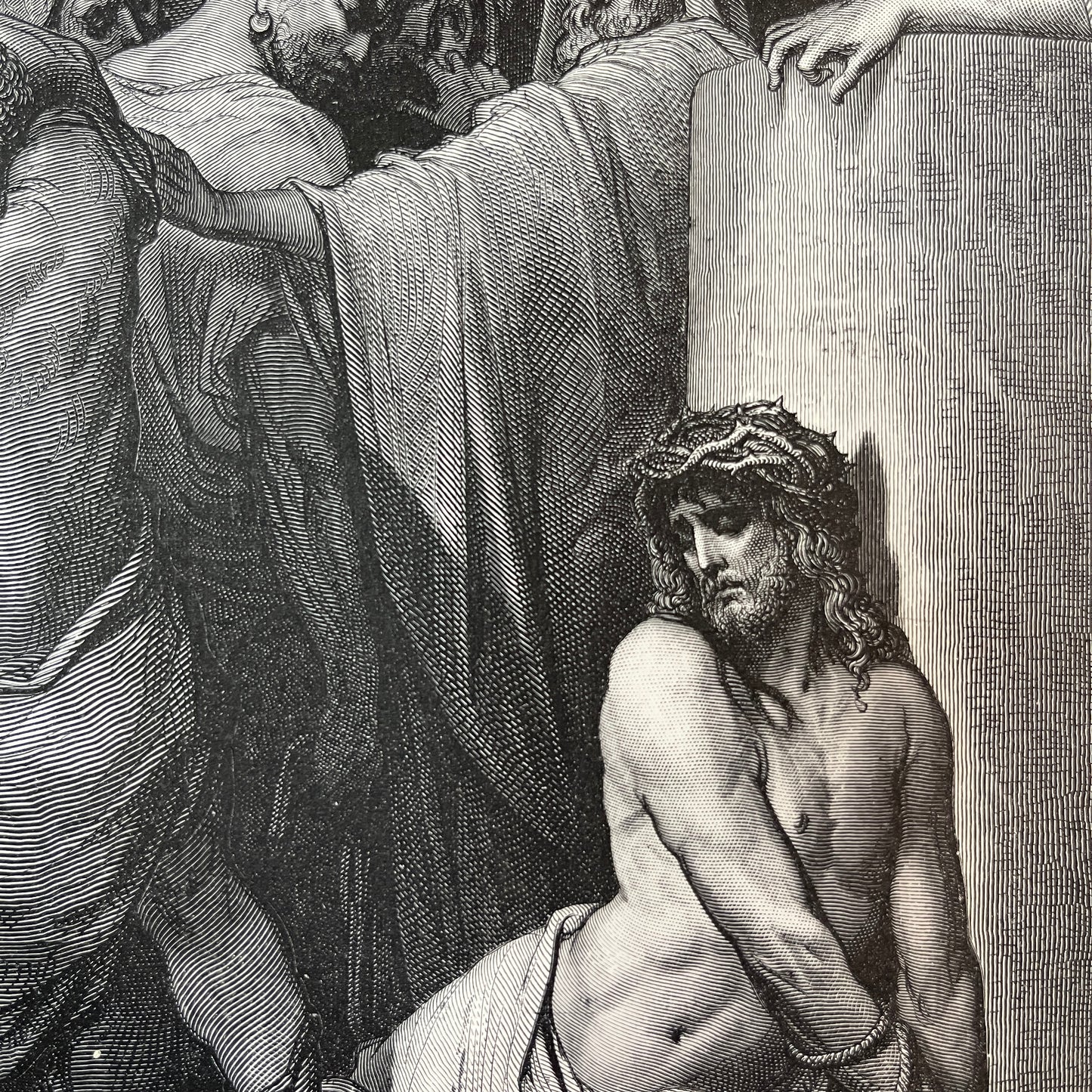 De geeseling. Originele houtgravure van Gustave Doré uit 1875.