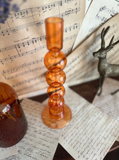 Orange vase convex glass