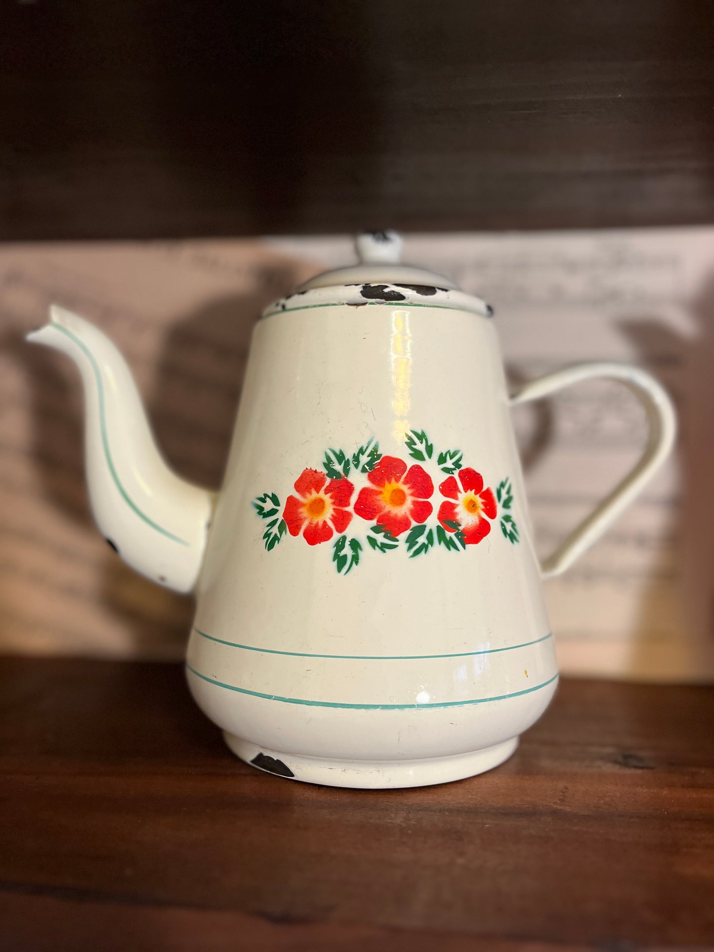 Vintage Emaille-Teekannen
