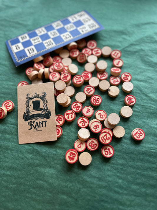 Vintage Wooden Lotto Numbers