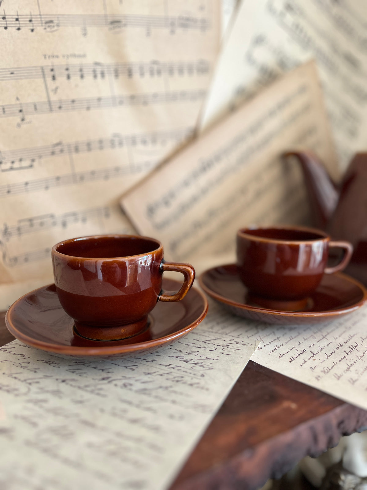 Set aus Vintage-Tasse und Untertasse – De wereld van Kant