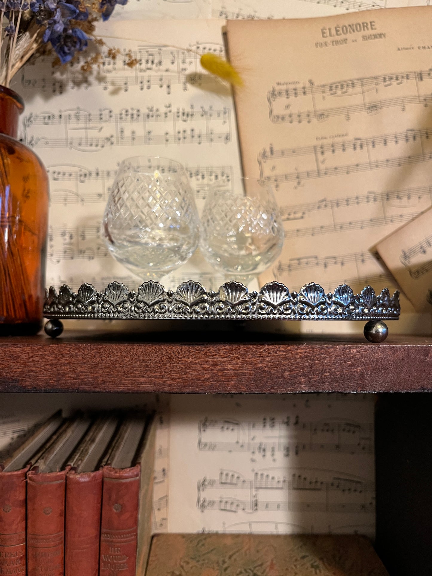 Silver plated tray mirror