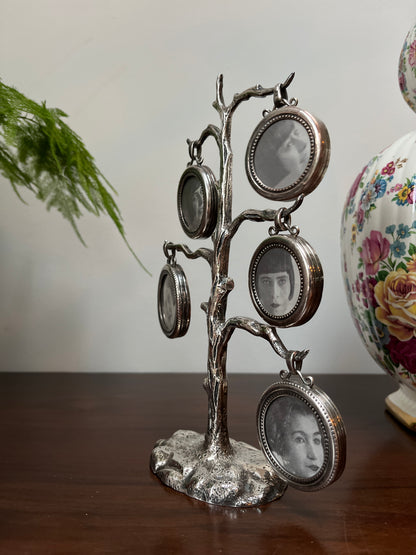 Silver-plated family tree photo frame