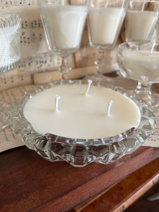 Candle in vintage ashtray