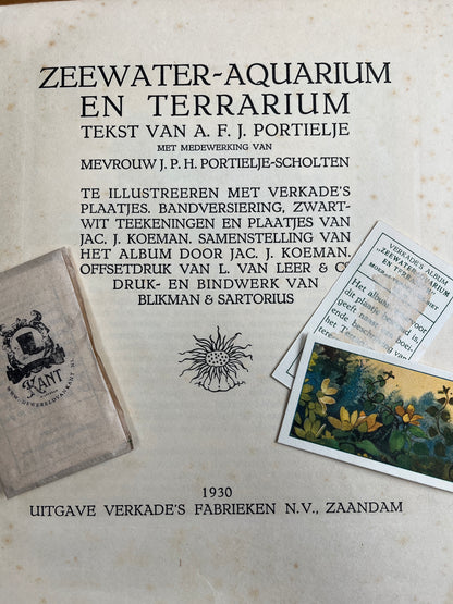 6 Verkade plaatjes Zeewateraquarium en terrarium 1930 (25-30)