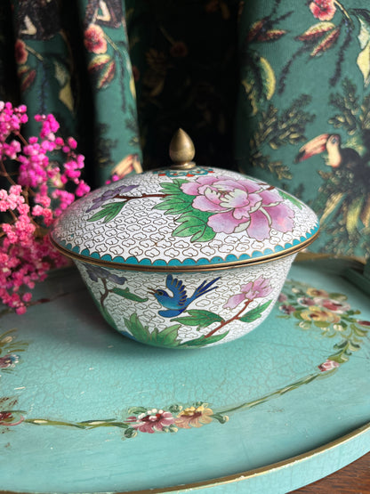 Enamel and bronze cloisonné with lid