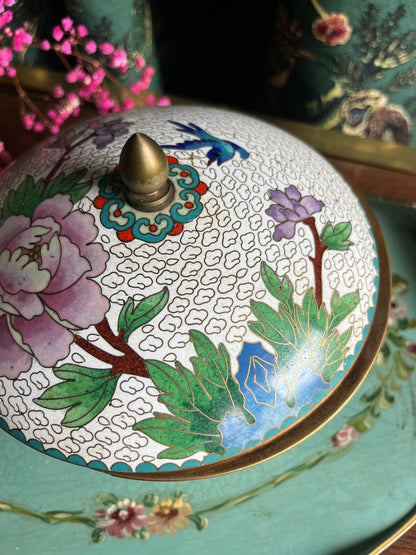 Enamel and bronze cloisonné with lid