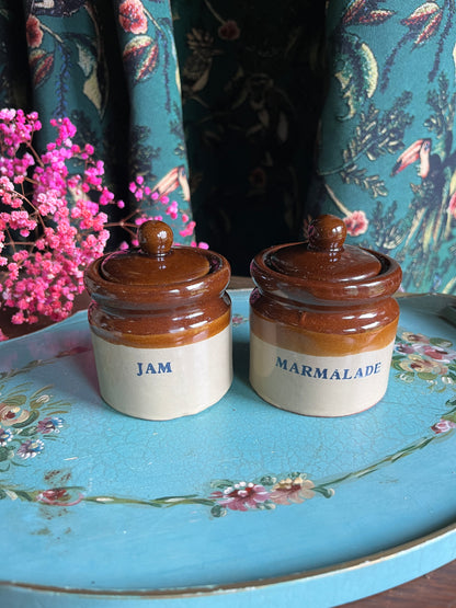 Set of marmalade and jam jars
