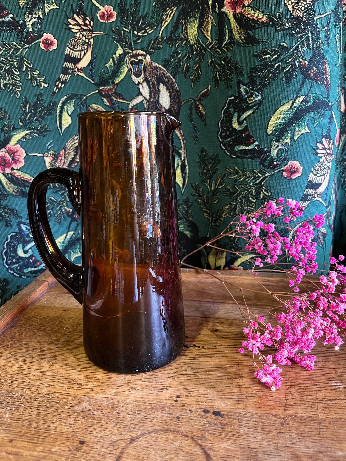 Vintage karaf bruin glas