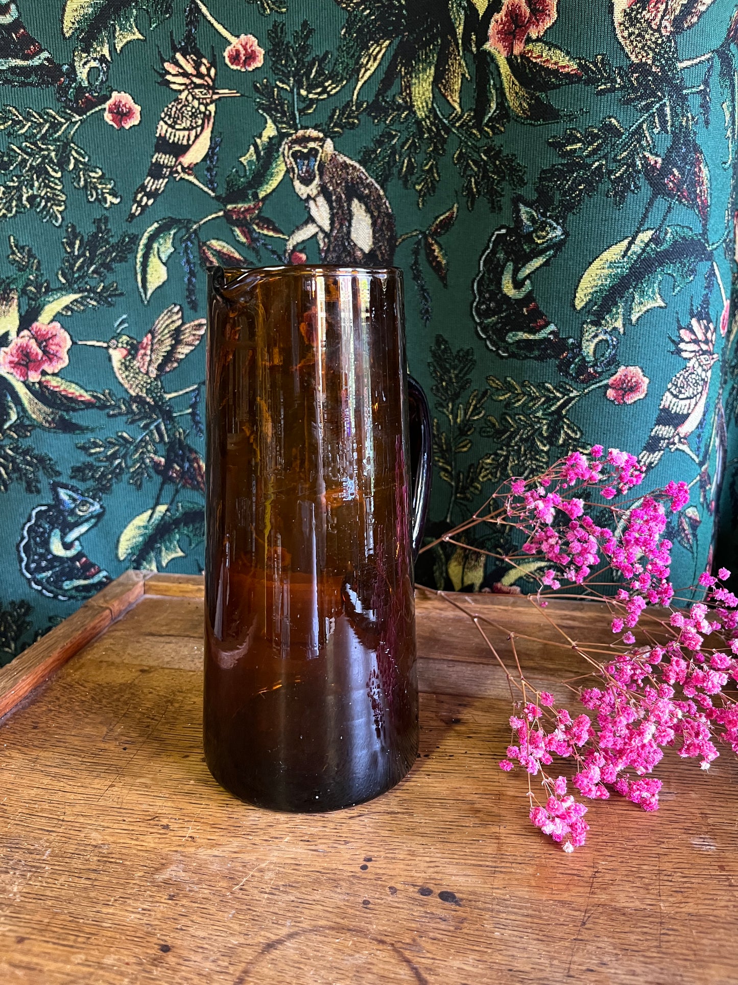 Vintage karaf bruin glas