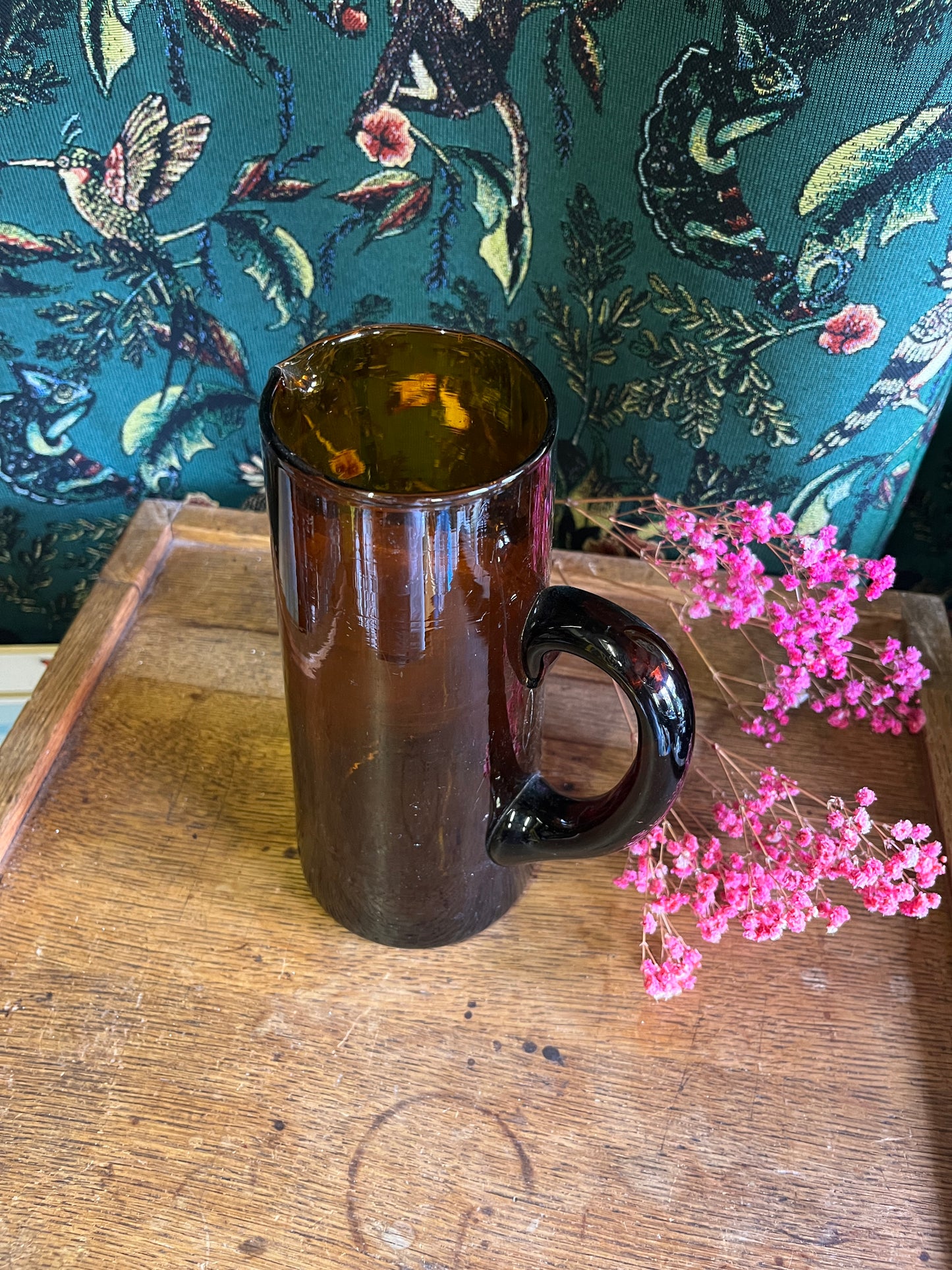 Vintage karaf bruin glas