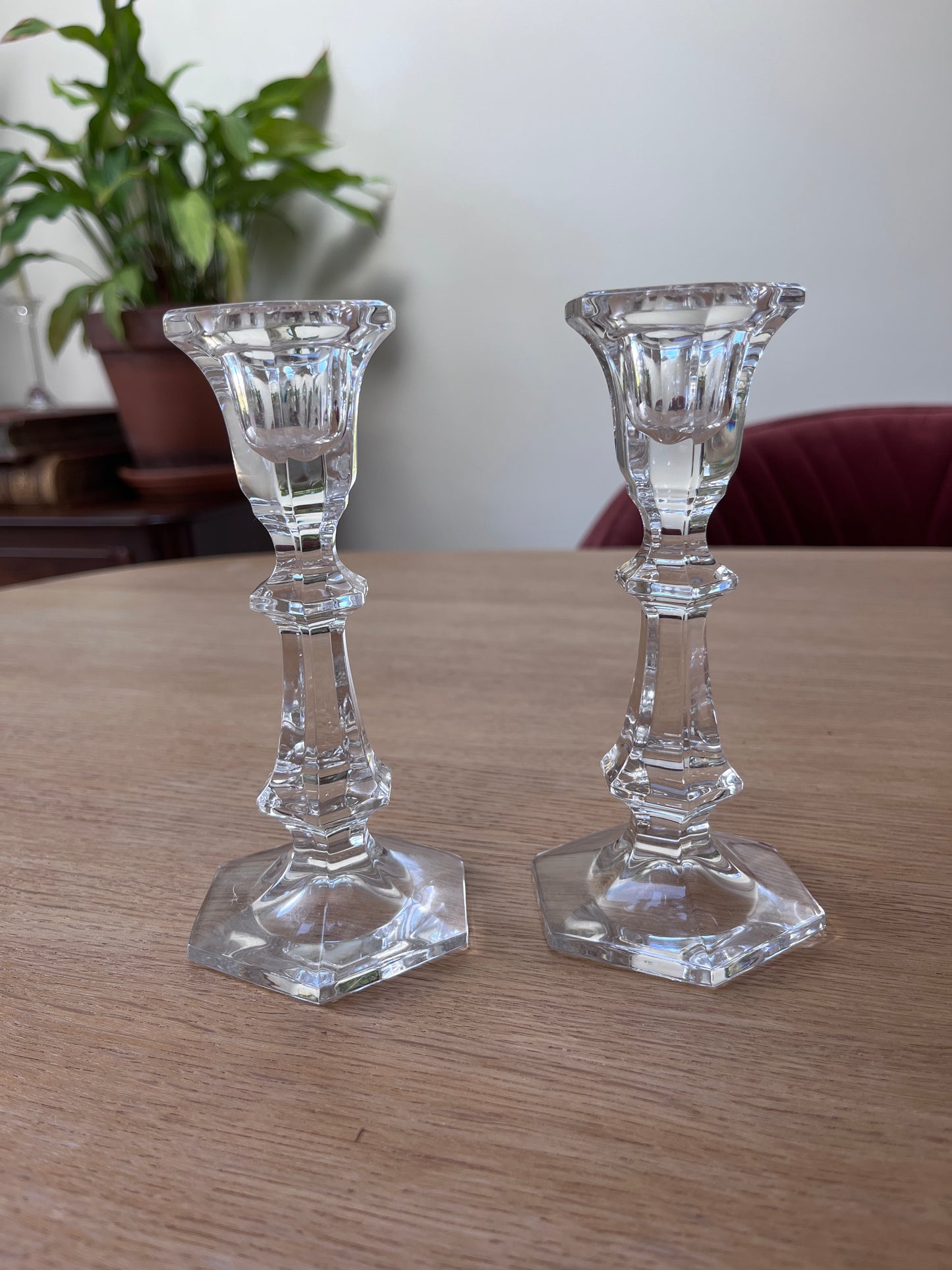 Set glazen kandelaar