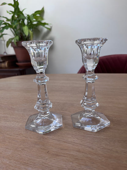Set glazen kandelaar