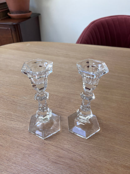 Set glazen kandelaar