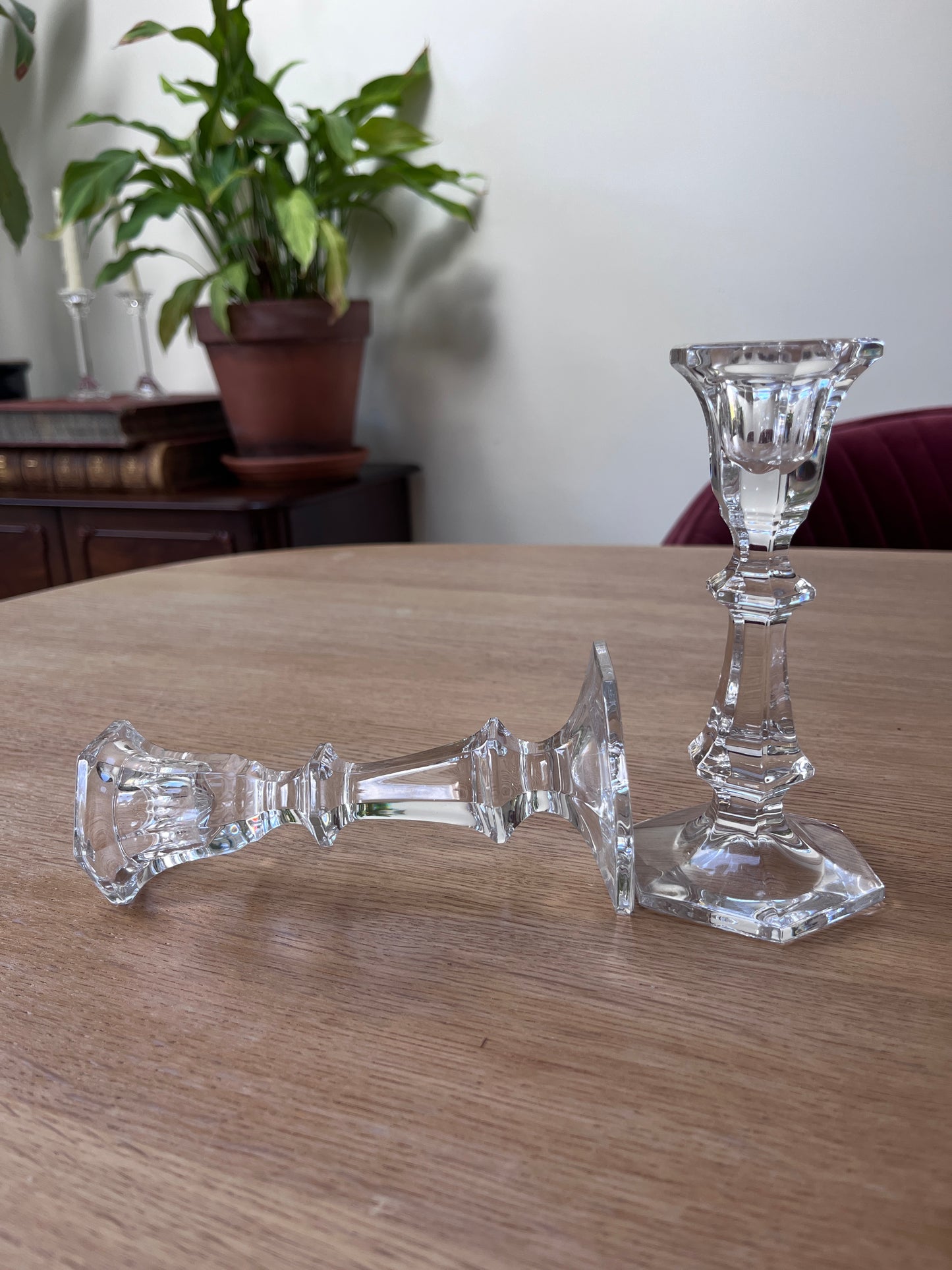 Set glazen kandelaar
