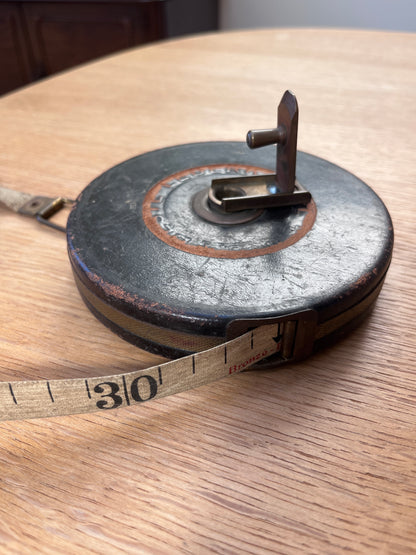 Antiek rond meetlint leer