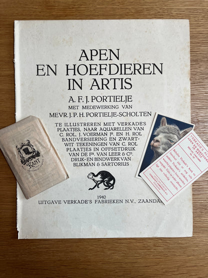 6 Verkade-Bilder Affen und Huftiere in Artis 1940 (79-84)