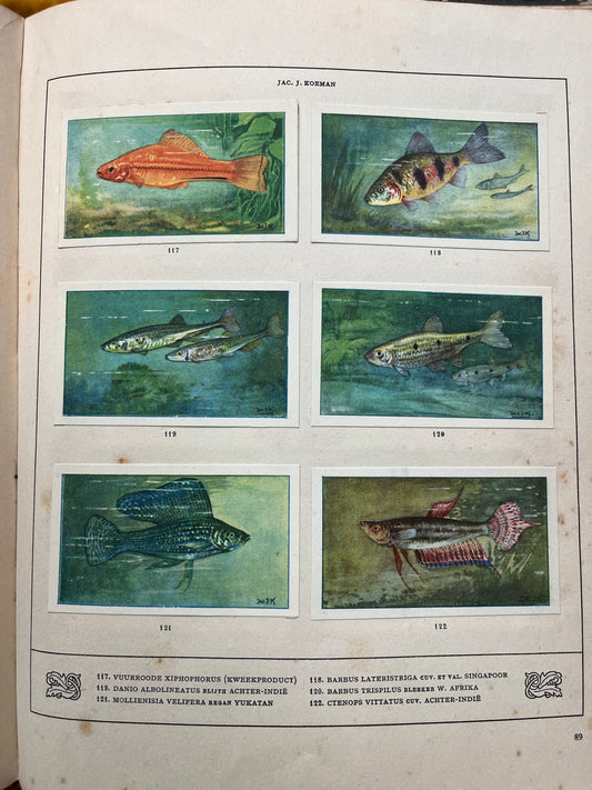Losse Verkade plaatjes Mijn Aquarium (1925) 117-122